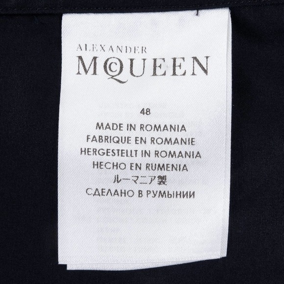 NWOT Alexander McQueen Button-Down Shirt Short-Sleeve Men's 48 (Medium) Black - Picture 6 of 8